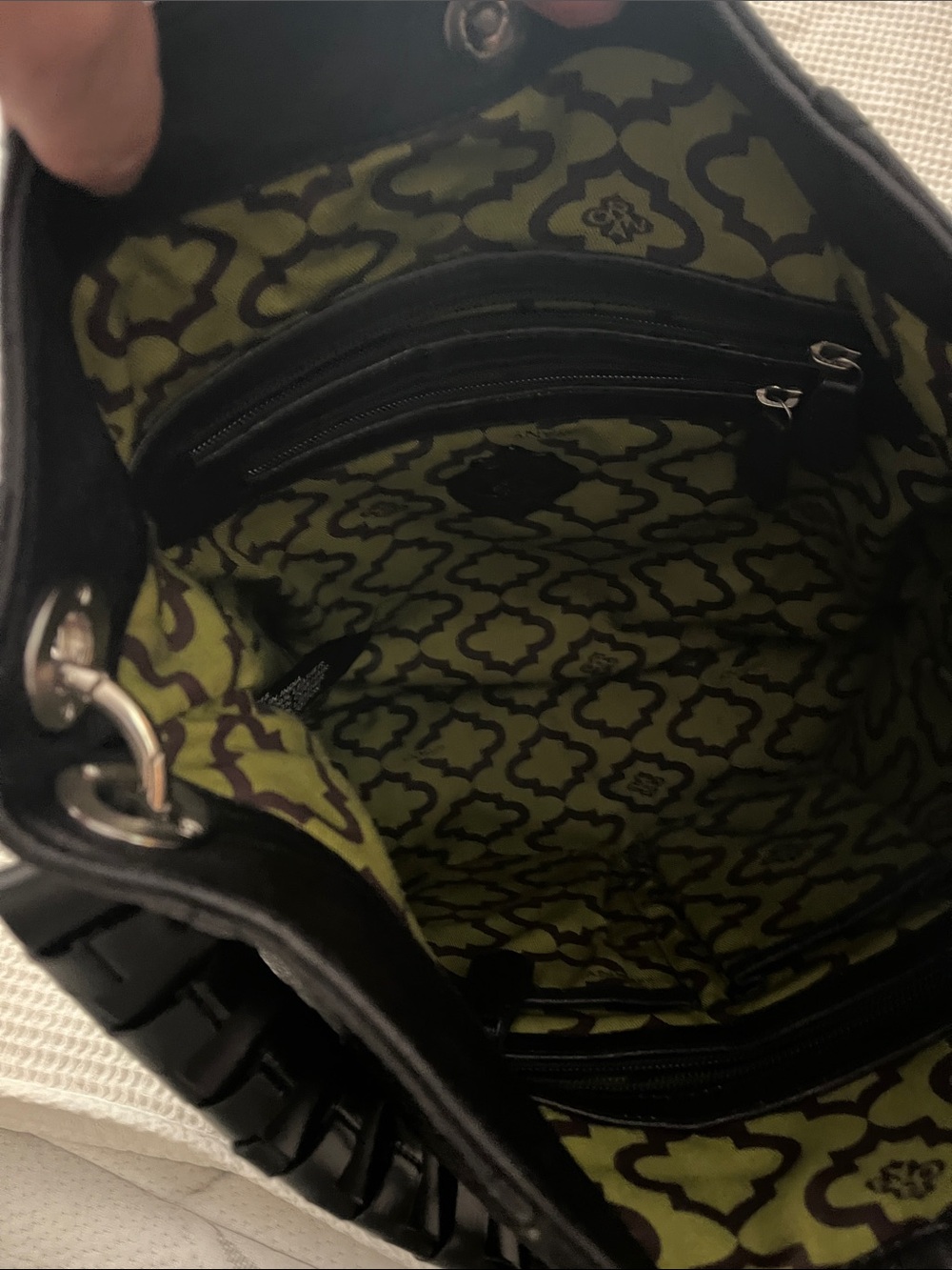 OrYany Black Studded Snake-Accented Women's Shoulder Bag - Picture 4 of 16